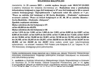 INFORMACJA DO PUBLICZNEJ WIADOMOŚCI WOJEWODA MAŁOPOLSKI