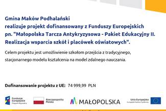 Małopolska Tarcza Antykryzysowa – Pakiet Edukacyjny II. Realizacja wsparcia szkół i placówek oświatowych