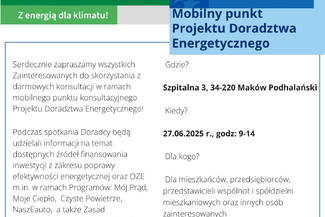 Mobilny Punkt Projektu Doradztwa Energetycznego