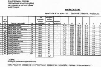 Rozkład jazdy komunikacji gminnej